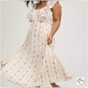 NWT - Antoinette Maxi Ruffle Chiffon Dress Torrid